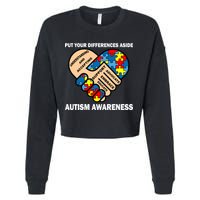 Put Your Differences Aside Autism Awareness Cropped Pullover Crew