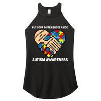 Put Your Differences Aside Autism Awareness Women's Perfect Tri Rocker Tank