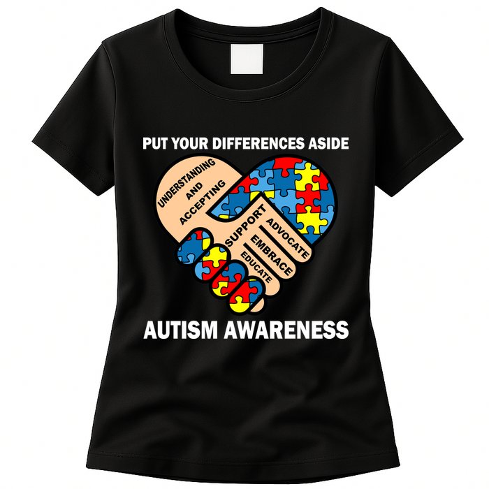 Put Your Differences Aside Autism Awareness Womens T-Shirt