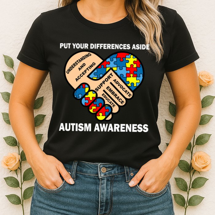 Put Your Differences Aside Autism Awareness Womens T-Shirt