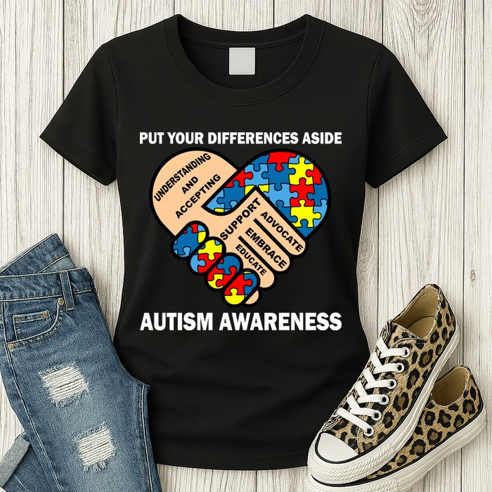 Put Your Differences Aside Autism Awareness Womens T-Shirt