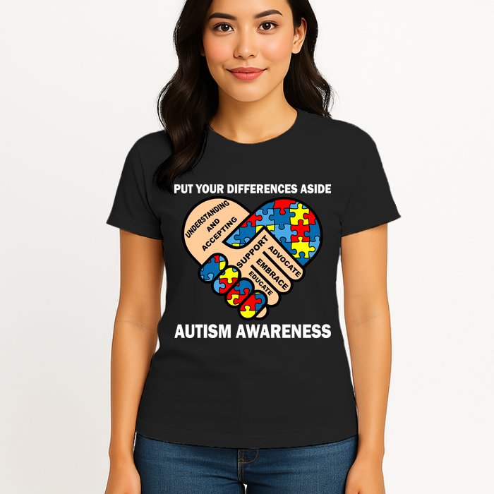Put Your Differences Aside Autism Awareness Womens T-Shirt
