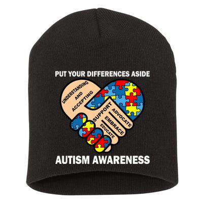 Put Your Differences Aside Autism Awareness Short Acrylic Beanie