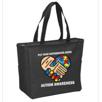 Put Your Differences Aside Autism Awareness Zip Tote Bag
