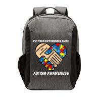 Put Your Differences Aside Autism Awareness Vector Backpack