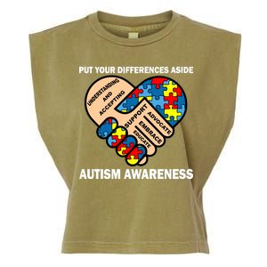 Put Your Differences Aside Autism Awareness Garment-Dyed Women's Muscle Tee