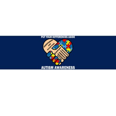 Put Your Differences Aside Autism Awareness Bumper Sticker