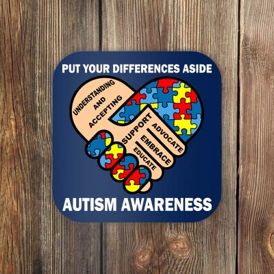 Put Your Differences Aside Autism Awareness Coaster