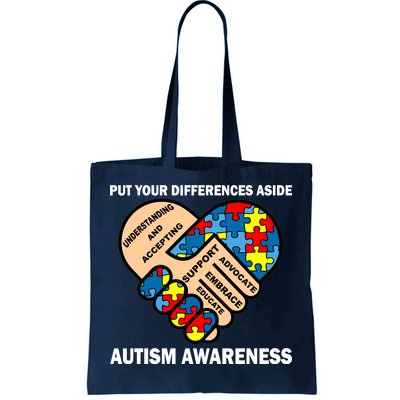 Put Your Differences Aside Autism Awareness Tote Bag