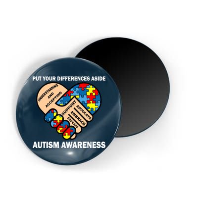 Put Your Differences Aside Autism Awareness Magnet