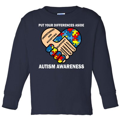 Put Your Differences Aside Autism Awareness Toddler Long Sleeve Shirt