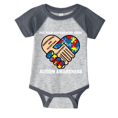 Put Your Differences Aside Autism Awareness Infant Baby Jersey Bodysuit