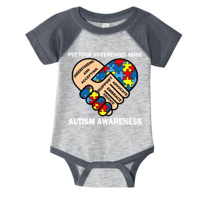 Put Your Differences Aside Autism Awareness Infant Baby Jersey Bodysuit