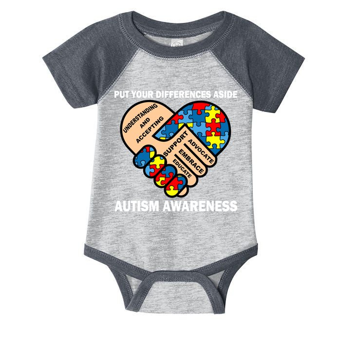 Put Your Differences Aside Autism Awareness Infant Baby Jersey Bodysuit