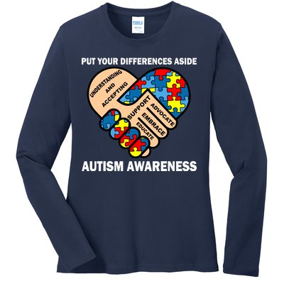 Put Your Differences Aside Autism Awareness Ladies Long Sleeve Shirt