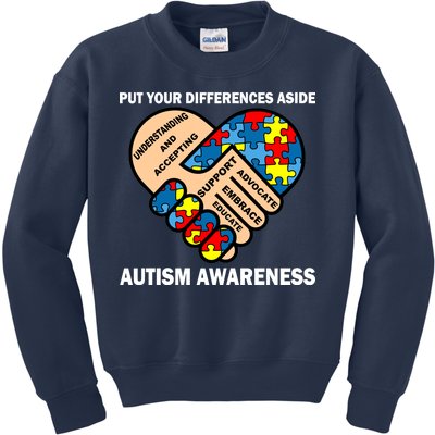 Put Your Differences Aside Autism Awareness Kids Sweatshirt