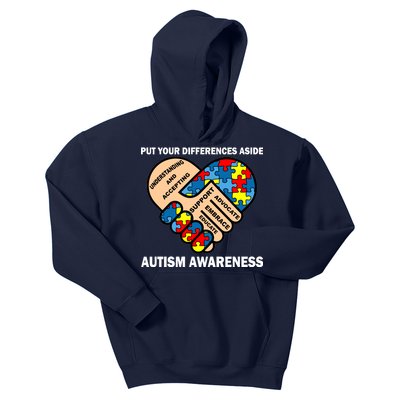 Put Your Differences Aside Autism Awareness Kids Hoodie