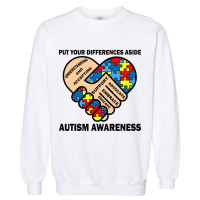 Put Your Differences Aside Autism Awareness Garment-Dyed Sweatshirt