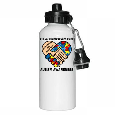 Put Your Differences Aside Autism Awareness Aluminum Water Bottle