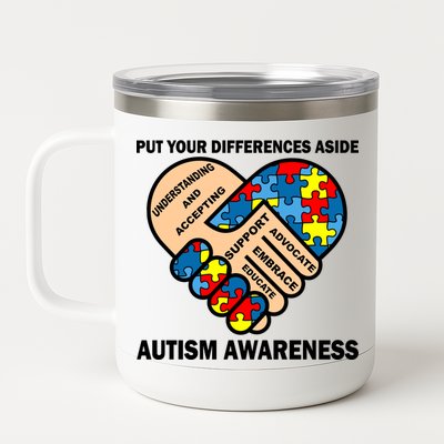 Put Your Differences Aside Autism Awareness 12 oz Stainless Steel Tumbler Cup