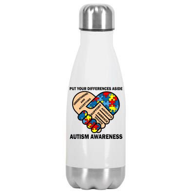 Put Your Differences Aside Autism Awareness Stainless Steel Insulated Water Bottle