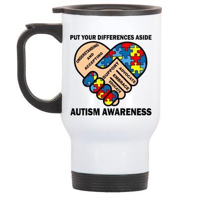 Put Your Differences Aside Autism Awareness Stainless Steel Travel Mug