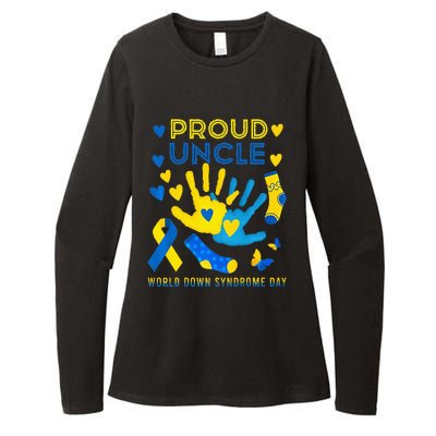 Proud Uncle T21 World Down Syndrome Awareness Day Ribbon Womens CVC Long Sleeve Shirt