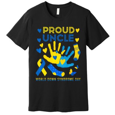 Proud Uncle T21 World Down Syndrome Awareness Day Ribbon Premium T-Shirt