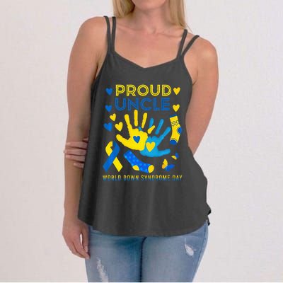 Proud Uncle T21 World Down Syndrome Awareness Day Ribbon Women's Strappy Tank