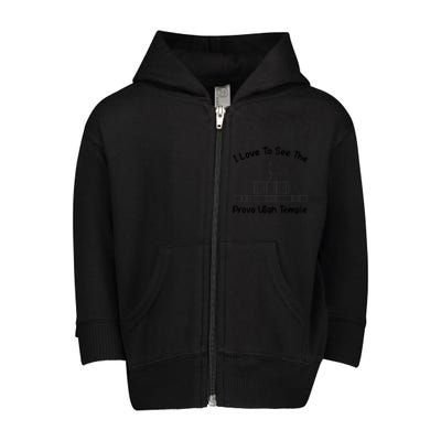 Provo Utah Temple I Love To See My Temple Primary Toddler Zip Fleece Hoodie