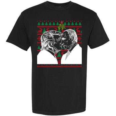 Putin Trump Mistletoe Ugly Christmas Sweater Garment-Dyed Heavyweight T-Shirt