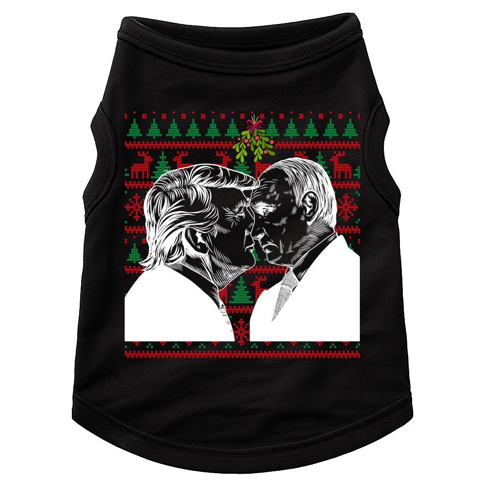 Putin Trump Mistletoe Ugly Christmas Sweater Doggie Tank