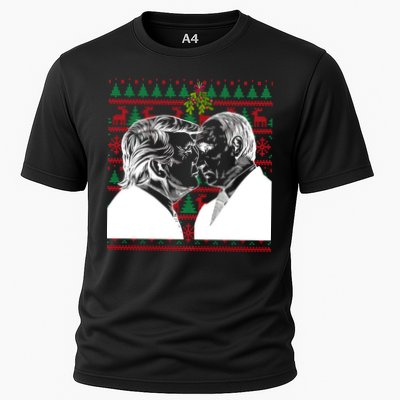 Putin Trump Mistletoe Ugly Christmas Sweater Performance Shirt
