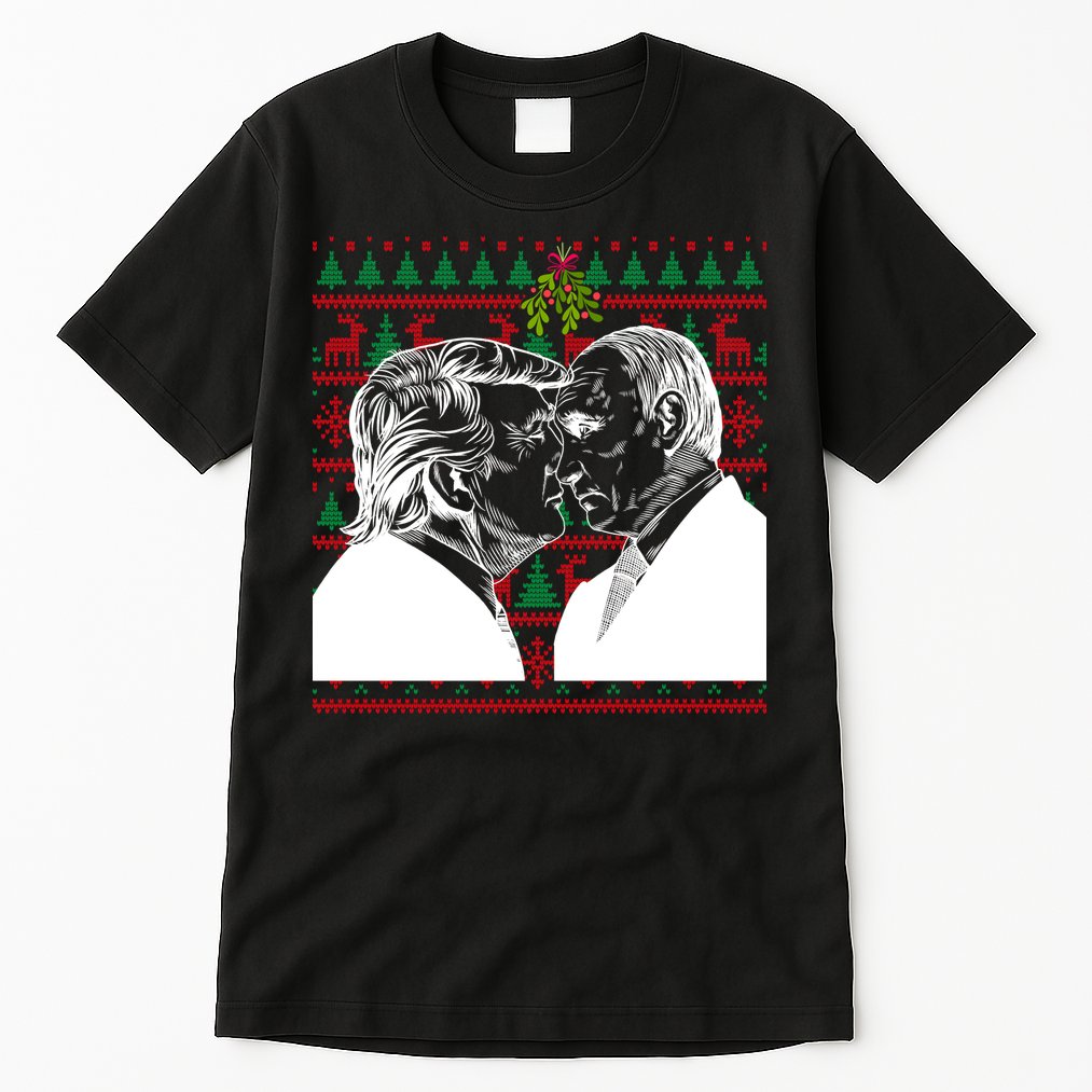 Putin Trump Mistletoe Ugly Christmas Sweater Tall T-Shirt