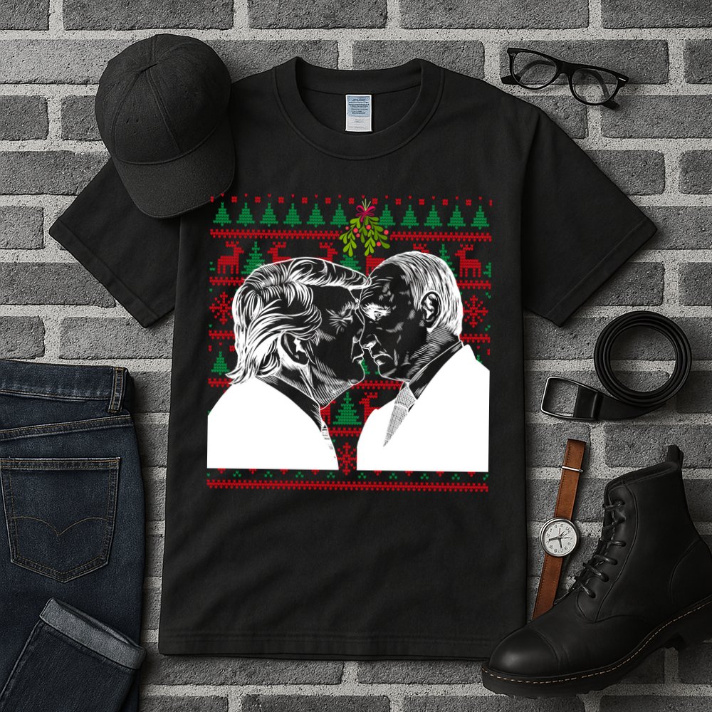 Putin Trump Mistletoe Ugly Christmas Sweater Tall T-Shirt