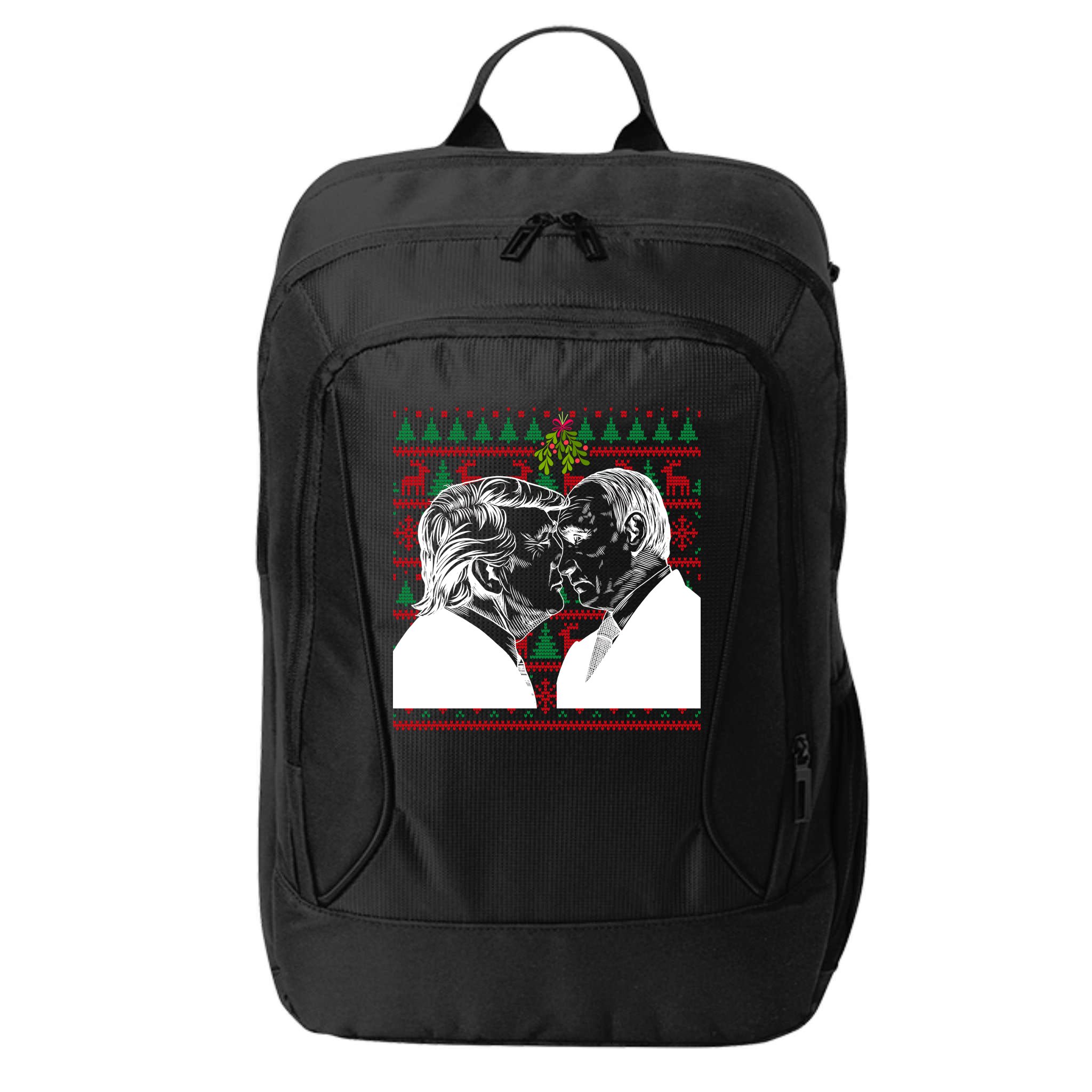 Putin Trump Mistletoe Ugly Christmas Sweater City Backpack