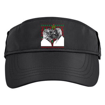 Putin Trump Mistletoe Ugly Christmas Sweater Adult Drive Performance Visor