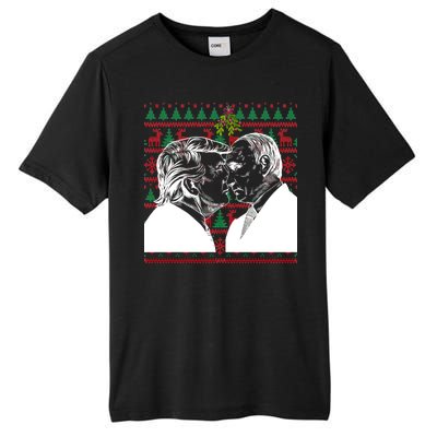 Putin Trump Mistletoe Ugly Christmas Sweater Tall Fusion ChromaSoft Performance T-Shirt