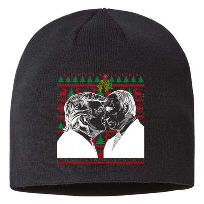Putin Trump Mistletoe Ugly Christmas Sweater Sustainable Beanie