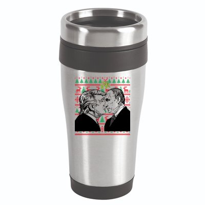Putin Trump Mistletoe Ugly Christmas Sweater 16oz Travel Tumbler