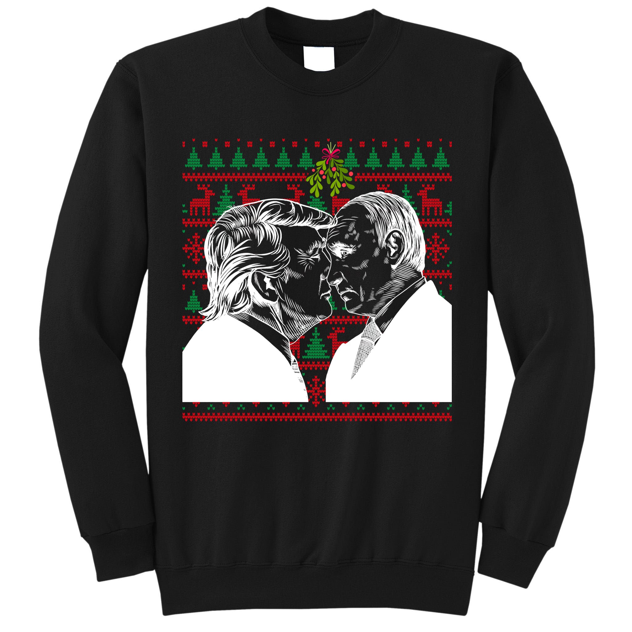 Putin Trump Mistletoe Ugly Christmas Sweater Tall Sweatshirt