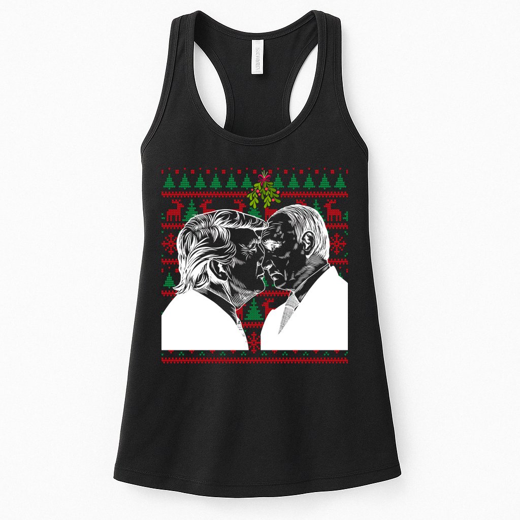 Putin Trump Mistletoe Ugly Christmas Sweater Womens Tank Top