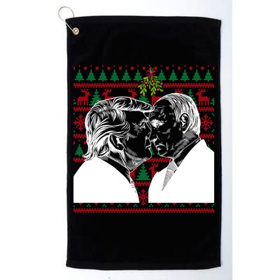 Putin Trump Mistletoe Ugly Christmas Sweater Platinum Collection Golf Towel