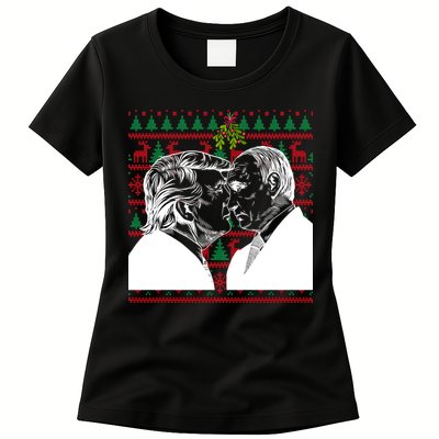Putin Trump Mistletoe Ugly Christmas Sweater Womens T-Shirt