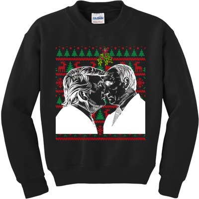 Putin Trump Mistletoe Ugly Christmas Sweater Kids Sweatshirt