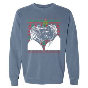 Putin Trump Mistletoe Ugly Christmas Sweater Garment-Dyed Sweatshirt