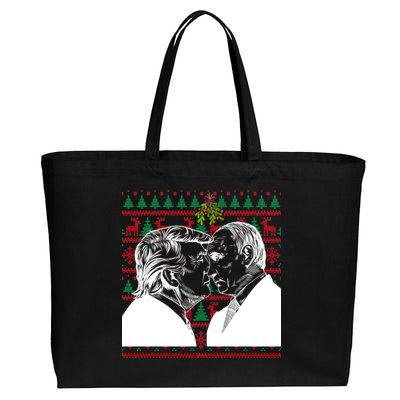 Putin Trump Mistletoe Ugly Christmas Sweater Cotton Canvas Jumbo Tote