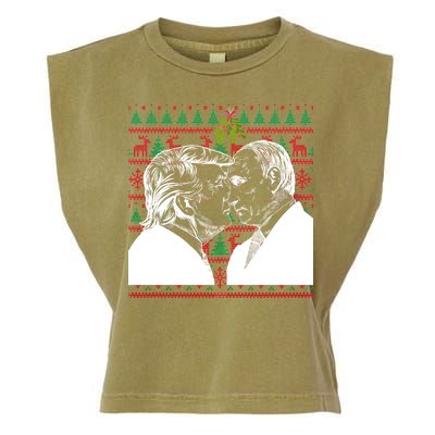 Putin Trump Mistletoe Ugly Christmas Sweater Garment-Dyed Women's Muscle Tee