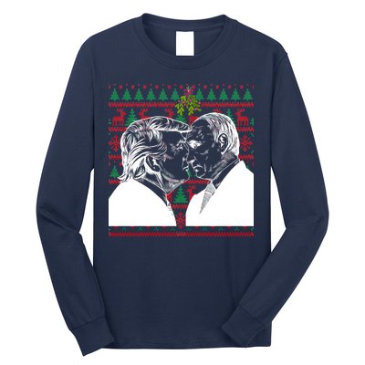 Putin Trump Mistletoe Ugly Christmas Sweater Long Sleeve Shirt