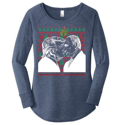 Putin Trump Mistletoe Ugly Christmas Sweater Women's Perfect Tri Tunic Long Sleeve Shirt